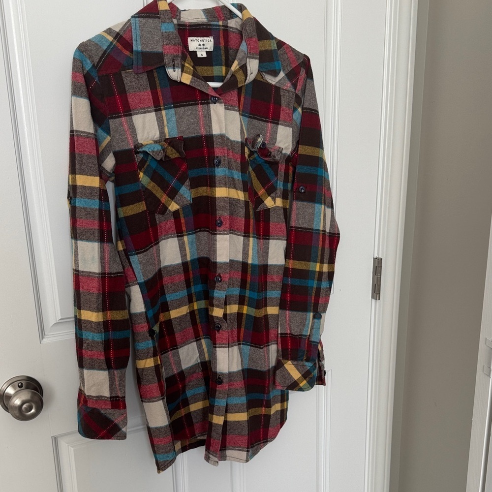 Matchbox Plaid Button-Up Shirt for Women. Versatile styling